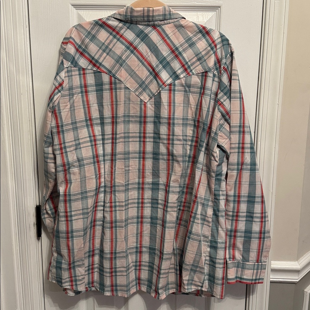 Wrangler Pearl Snap Plaid Western Shirt Sz XXL - Picture 3 of 3